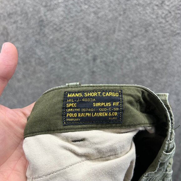 Vintage Ralph Lauren Shorts Men 40 Green Surplus Fit Cargo Military Utility 90s - Picture 9 of 10